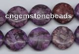 CMB31 15.5 inches 16mm flat round dyed natural medical stone beads