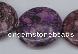 CMB33 15.5 inches 30mm flat round dyed natural medical stone beads