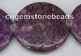 CMB34 15.5 inches 40mm flat round dyed natural medical stone beads