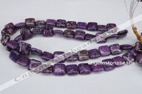 CMB38 15.5 inches 16*16mm square dyed natural medical stone beads