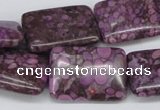 CMB41 15.5 inches 18*25mm rectangle dyed natural medical stone beads