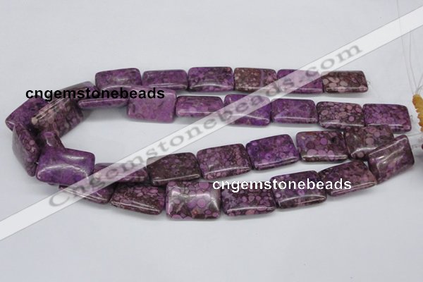 CMB41 15.5 inches 18*25mm rectangle dyed natural medical stone beads