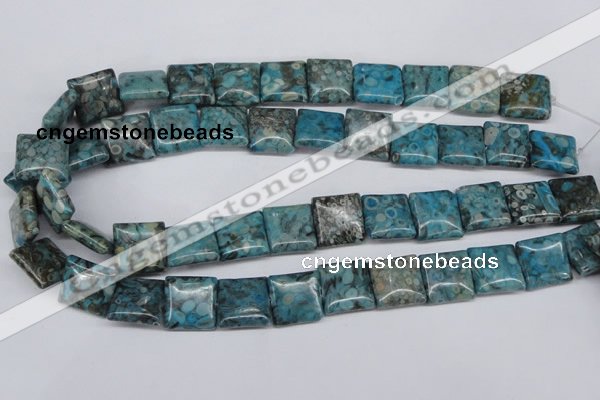 CMB52 15.5 inches 16*16mm square dyed natural medical stone beads