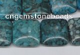 CMB53 15.5 inches 18*18mm square dyed natural medical stone beads