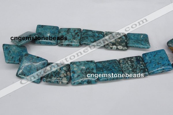 CMB55 15.5 inches 30*30mm square dyed natural medical stone beads