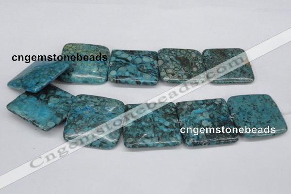 CMB56 15.5 inches 40*40mm square dyed natural medical stone beads