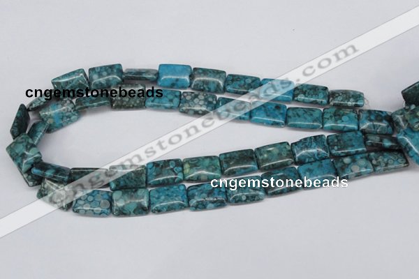 CMB57 15.5 inches 13*18mm rectangle dyed natural medical stone beads