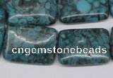 CMB58 15.5 inches 18*25mm rectangle dyed natural medical stone beads