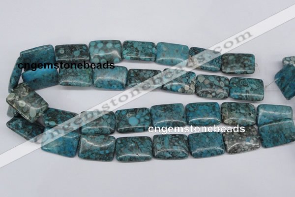 CMB58 15.5 inches 18*25mm rectangle dyed natural medical stone beads