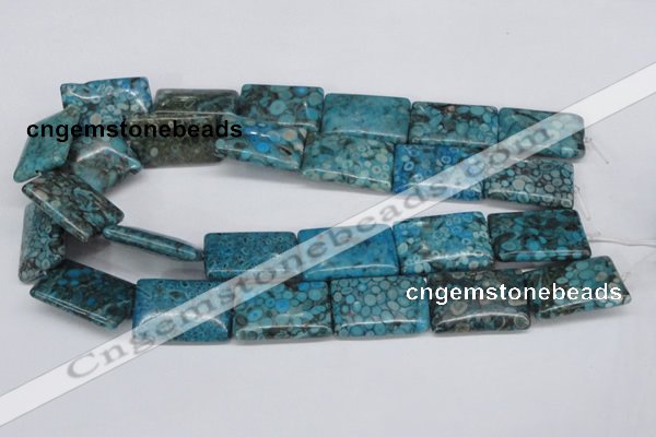 CMB59 15.5 inches 20*30mm rectangle dyed natural medical stone beads