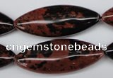 CME01 15.5 inches 15*40mm marquise mahogany obsidian beads