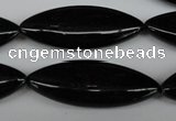 CME10 15.5 inches 15*40mm marquise black agate gemstone beads