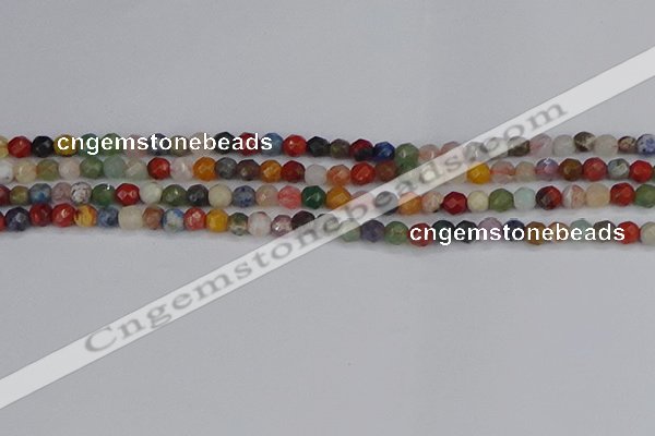 CME100 15.5 inches 4mm faceted round mixed gemstone beads