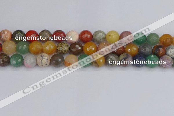 CME104 15.5 inches 12mm faceted round mixed gemstone beads