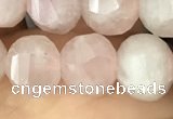 CME204 15.5 inches 7*9mm - 8*10mm pumpkin Madagascar rose quartz beads