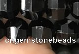 CME213 15.5 inches 7*9mm - 8*10mm pumpkin black quartz beads