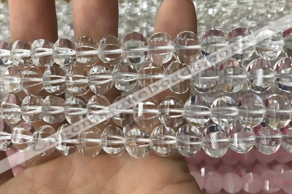 CME230 15.5 inches 10*11mm - 10*12mm pumpkin white crystal beads