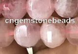 CME234 15.5 inches 10*11mm - 10*12mm pumpkin Madagascar rose quartz beads