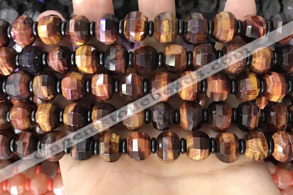 CME306 15.5 inches 8*11mm - 9*12mm pumpkin tiger eye beads