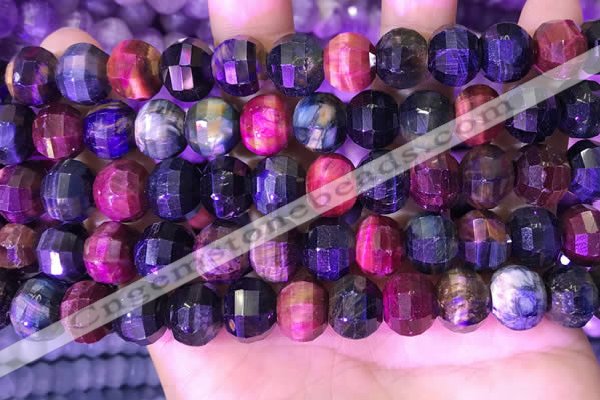 CME328 15.5 inches 9*11mm - 10*12mm pumpkin colorful tiger eye beads