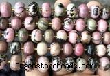 CME413 15 inches 8*12mm pumpkin rhodonite gemstone beads wholesale