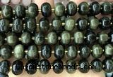 CME429 15 inches 8*12mm pumpkin golden obsidian gemstone beads