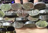 CME503 12 inches 18*28mm - 20*30mm oval bronze green stone beads