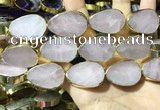 CME506 12 inches 18*28mm - 20*30mm flat teardrop rose quartz beads