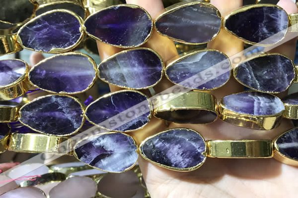 CME508 12 inches 18*28mm - 20*30mm flat teardrop amethyst beads