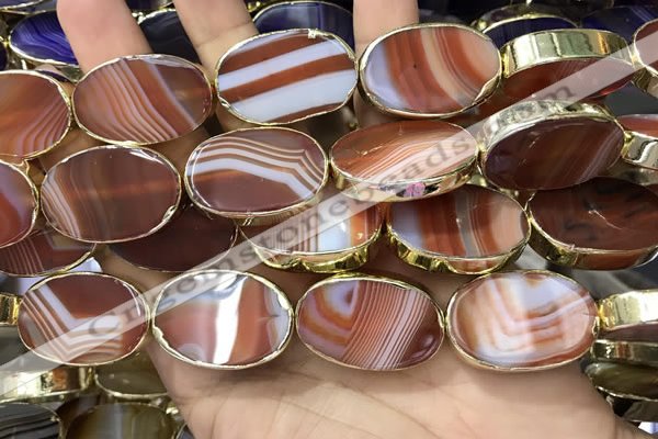 CME519 12 inches 18*28mm - 20*30mm oval banded agate beads