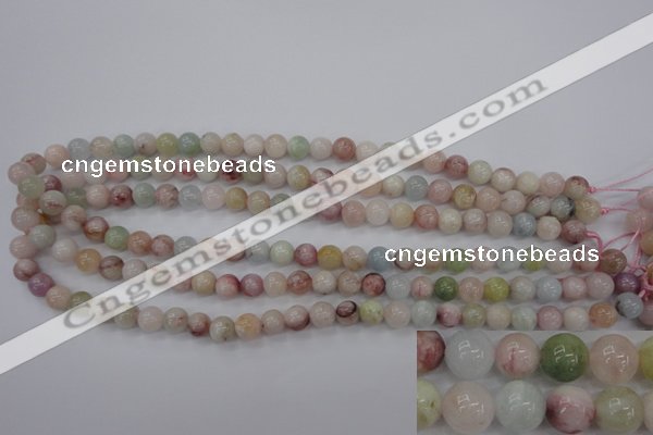 CMG112 15.5 inches 8mm round natural morganite beads wholesale