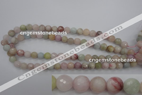 CMG123 15.5 inches 10mm faceted round natural morganite beads