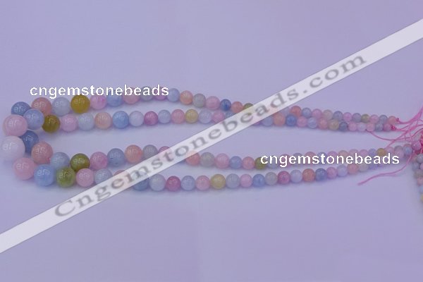 CMG149 15.5 inches 5mm - 14mm round natural morganite gemstone beads