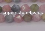 CMG201 15.5 inches 6mm faceted nuggets morganite gemstone beads