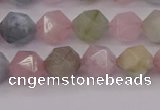 CMG202 15.5 inches 8mm faceted nuggets morganite gemstone beads