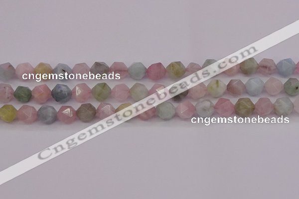 CMG203 15.5 inches 10mm faceted nuggets morganite gemstone beads