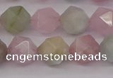 CMG204 15.5 inches 12mm faceted nuggets morganite gemstone beads