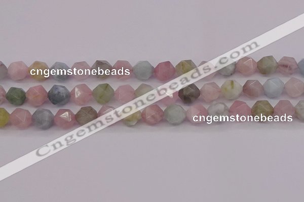 CMG204 15.5 inches 12mm faceted nuggets morganite gemstone beads