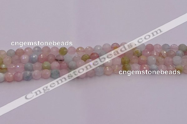 CMG210 15.5 inches 6mm faceted round morganite beads wholesale