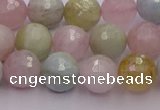 CMG211 15.5 inches 8mm faceted round morganite beads wholesale