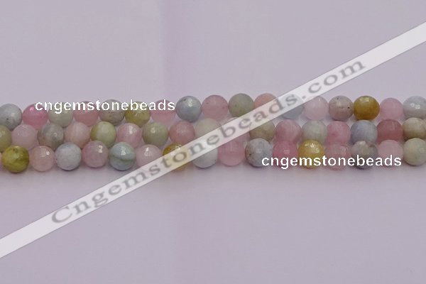 CMG211 15.5 inches 8mm faceted round morganite beads wholesale