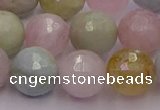 CMG213 15.5 inches 12mm faceted round morganite beads wholesale