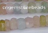 CMG217 15.5 inches 5*9mm faceted rondelle morganite beads