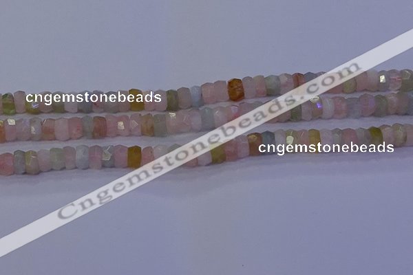 CMG220 15.5 inches 4*6mm faceted rondelle morganite beads