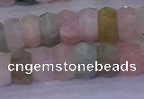 CMG221 15.5 inches 5*8mm faceted rondelle morganite beads