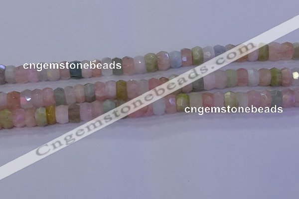 CMG221 15.5 inches 5*8mm faceted rondelle morganite beads