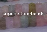 CMG223 15.5 inches 6*10mm faceted rondelle morganite beads