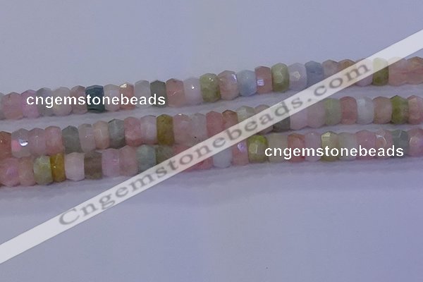 CMG223 15.5 inches 6*10mm faceted rondelle morganite beads