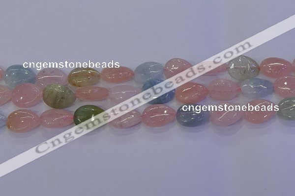 CMG232 15.5 inches 10*14mm flat teardrop morganite beads wholesale