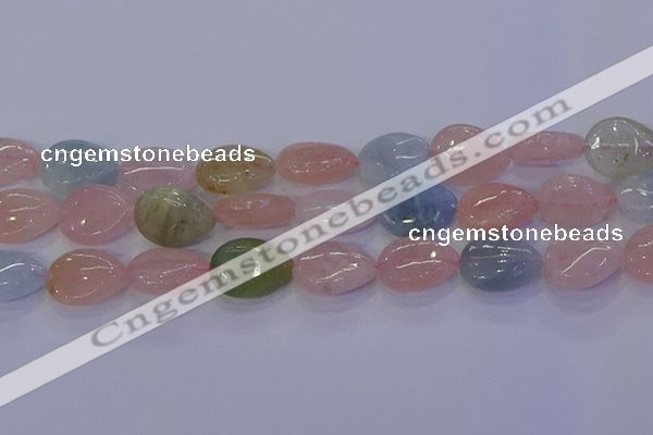 CMG233 15.5 inches 12*16mm flat teardrop morganite beads wholesale